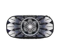 BNVSADC Rectangle Mandala Print Printed Pencil Case Cute Pencil Bag Pen Pouch Large Stationery Organizer Makeup Bag for Teen Boys Girls School Students Office