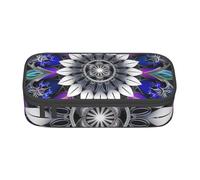 BNVSADC Rectangle Mandala Print Printed Pencil Case Cute Pencil Box Bag Pen Pouch Office School Stationery Organizer for School Travel Work
