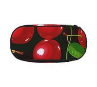 BNVSADC Red Cherries Printed Pencil Case Cute Pencil Bag Pen Pouch Large Stationery Organizer Makeup Bag for Teen Boys Girls School Students Office