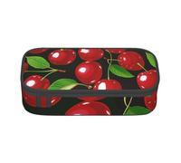 BNVSADC Red Cherries Printed Pencil Case Cute Pencil Box Bag Pen Pouch Office School Stationery Organizer for School Travel Work