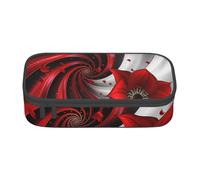 BNVSADC Red Flower Printed Pencil Case Cute Pencil Box Bag Pen Pouch Office School Stationery Organizer for School Travel Work