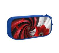 BNVSADC Red Flower Printed Pencil Case Large Pen Bag Cute Pencil Box Pouch Office School Stationery Organizer for Girls Boys, Blue