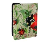 BNVSADC Red Ladybug Printed Passport Holder Travel PU Leather Passport Cover Case Organiser for Men Women, 6.5 inch