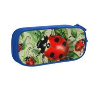 BNVSADC Red Ladybug Printed Pencil Case Large Pen Bag Cute Pencil Box Pouch Office School Stationery Organizer for Girls Boys, Blue