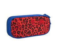 BNVSADC Red Leopard Pattern Printed Pencil Case Large Pen Bag Cute Pencil Box Pouch Office School Stationery Organizer for Girls Boys, Blue