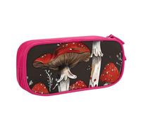 BNVSADC Red Mushrooms 1 Printed Pencil Case Large Pen Bag Cute Pencil Box Pouch Office School Stationery Organizer for Girls Boys, Pink