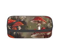 BNVSADC Red Mushrooms Printed Pencil Case Cute Pencil Box Bag Pen Pouch Office School Stationery Organizer for School Travel Work