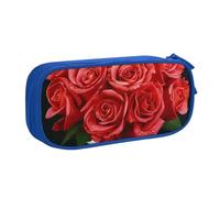 BNVSADC Red Rose 1 Printed Pencil Case Large Pen Bag Cute Pencil Box Pouch Office School Stationery Organizer for Girls Boys, Blue