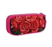BNVSADC Red Rose 1 Printed Pencil Case Large Pen Bag Cute Pencil Box Pouch Office School Stationery Organizer for Girls Boys, Pink