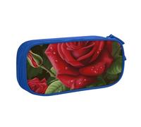 BNVSADC red Rose 2 Printed Pencil Case Large Pen Bag Cute Pencil Box Pouch Office School Stationery Organizer for Girls Boys, Blue
