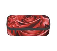 BNVSADC Red Rose Flower Printed Pencil Case Cute Pencil Box Bag Pen Pouch Office School Stationery Organizer for School Travel Work