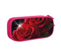 BNVSADC Red Roses Printed Pencil Case Large Pen Bag Cute Pencil Box Pouch Office School Stationery Organizer for Girls Boys, Pink