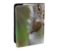 BNVSADC Red Squirrel Printed Passport Holder Travel PU Leather Passport Cover Case Organiser for Men Women, 6.5 inch