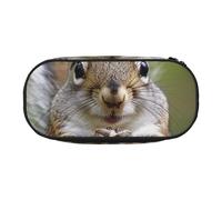 BNVSADC Red Squirrel Printed Pencil Case Cute Pencil Bag Pen Pouch Large Stationery Organizer Makeup Bag for Teen Boys Girls School Students Office