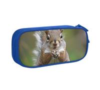 BNVSADC Red Squirrel Printed Pencil Case Large Pen Bag Cute Pencil Box Pouch Office School Stationery Organizer for Girls Boys, Blue