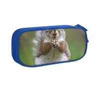 BNVSADC Red Squirrel Printed Pencil Case Large Pen Bag Cute Pencil Box Pouch Office School Stationery Organizer for Girls Boys, Blue