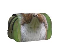 BNVSADC Red Squirrel Printed Print Flip Top Double Layer Pencil Case - Large Capacity School Supplies Organizer for Students, Kids, Teens, Artists, Travel & Office Use