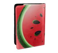 BNVSADC Red Watermelon Printed Passport Holder Travel PU Leather Passport Cover Case Organiser for Men Women, 6.5 inch