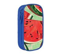 BNVSADC Red Watermelon Printed Pencil Case for Girls Boys, Large Capacity Pencil Pouch Cute Pencil Box Adult Makeup Bag with 2 Compartments, Blue