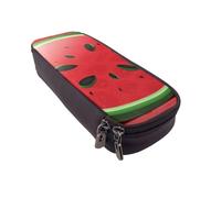 BNVSADC Red Watermelon Printed PU Leather Flip Pencil Case, Cute Pencil Box Pen Bag Stationery Organizer Makeup Bag for School Office Travel