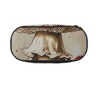 BNVSADC Red White Mushroom Printed Pencil Case Cute Pencil Bag Pen Pouch Large Stationery Organizer Makeup Bag for Teen Boys Girls School Students Office