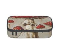 BNVSADC Red White Mushroom Printed Pencil Case Cute Pencil Box Bag Pen Pouch Office School Stationery Organizer for School Travel Work