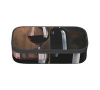 BNVSADC Red Wine Bottle Glass Printed Pencil Case Cute Pencil Box Bag Pen Pouch Office School Stationery Organizer for School Travel Work