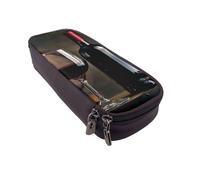 BNVSADC Red Wine Bottle Glass Printed PU Leather Flip Pencil Case, Cute Pencil Box Pen Bag Stationery Organizer Makeup Bag for School Office Travel