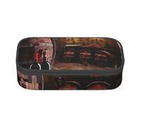 BNVSADC Red Wine Cellar Printed Pencil Case Cute Pencil Box Bag Pen Pouch Office School Stationery Organizer for School Travel Work