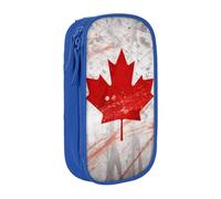 BNVSADC Retro Canada Flag Printed Pencil Case for Girls Boys, Large Capacity Pencil Pouch Cute Pencil Box Adult Makeup Bag with 2 Compartments, Blue