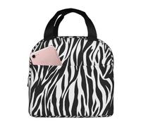 BNVSADC Reusable Insulated Lunch Bag, Zebra Print Print Cool Lunch Tote Bag Picnic Bag for Office School Outdoors