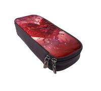 BNVSADC Romantic Flower Heart Printed PU Leather Flip Pencil Case, Cute Pencil Box Pen Bag Stationery Organizer Makeup Bag for School Office Travel
