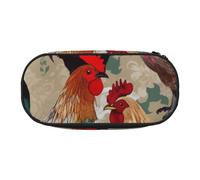 BNVSADC Rooster and Chicken Print Printed Pencil Case Cute Pencil Bag Pen Pouch Large Stationery Organizer Makeup Bag for Teen Boys Girls School Students Office