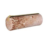 BNVSADC Rose Gold Glitter Printed Round Pencil Case Leather Pencil Pouch Cute Stationery Pencil Pen Bag for School Office Travel