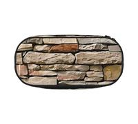 BNVSADC Rustic Rocks Brick Wall Printed Pencil Case Cute Pencil Bag Pen Pouch Large Stationery Organizer Makeup Bag for Teen Boys Girls School Students Office
