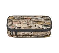 BNVSADC Rustic Rocks Brick Wall Printed Pencil Case Cute Pencil Box Bag Pen Pouch Office School Stationery Organizer for School Travel Work