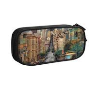 BNVSADC san Francisco Printed Pencil Case Large Pen Bag Cute Pencil Box Pouch Office School Stationery Organizer for Girls Boys, Black
