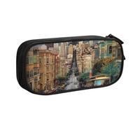 BNVSADC san Francisco Printed Pencil Case Large Pen Bag Cute Pencil Box Pouch Office School Stationery Organizer for Girls Boys, Black