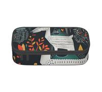 BNVSADC Scandinavian Animals Printed Pencil Case Cute Pencil Box Bag Pen Pouch Office School Stationery Organizer for School Travel Work