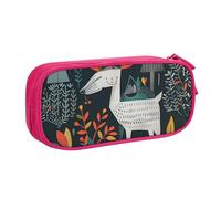 BNVSADC Scandinavian Animals Printed Pencil Case Large Pen Bag Cute Pencil Box Pouch Office School Stationery Organizer for Girls Boys, Pink