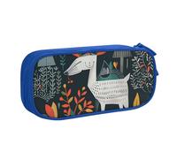 BNVSADC Scandinavian Animals Printed Pencil Case Large Pen Bag Cute Pencil Box Pouch Office School Stationery Organizer for Girls Boys, Blue