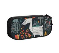 BNVSADC Scandinavian Animals Printed Pencil Case Large Pen Bag Cute Pencil Box Pouch Office School Stationery Organizer for Girls Boys, Black