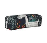 BNVSADC Scandinavian Animals Printed Pencil Case Leather Pencil Pouch Cute Stationery Pencil Pen Bag with Zipper for School Office Travel
