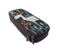 BNVSADC Scandinavian Animals Printed PU Leather Flip Pencil Case, Cute Pencil Box Pen Bag Stationery Organizer Makeup Bag for School Office Travel