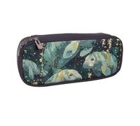 BNVSADC Sea Animals Calf Printed Leather Pencil Pen Case & Makeup Bag - Stylish Pencil Bag Stationery Organizer Pouch for School Office Travel
