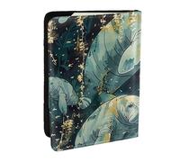 BNVSADC Sea Animals Calf Printed Passport Holder Travel PU Leather Passport Cover Case Organiser for Men Women, 6.5 inch