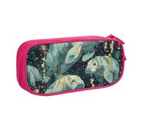 BNVSADC Sea Animals Calf Printed Pencil Case Large Pen Bag Cute Pencil Box Pouch Office School Stationery Organizer for Girls Boys, Pink