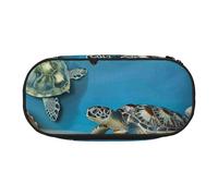 BNVSADC Sea Conch Shell Turtle Printed Pencil Case Cute Pencil Bag Pen Pouch Large Stationery Organizer Makeup Bag for Teen Boys Girls School Students Office