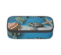 BNVSADC Sea Conch Shell Turtle Printed Pencil Case Cute Pencil Box Bag Pen Pouch Office School Stationery Organizer for School Travel Work