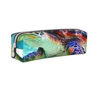 BNVSADC Sea Turtle Art Printed Pencil Case Leather Pencil Pouch Cute Stationery Pencil Pen Bag with Zipper for School Office Travel